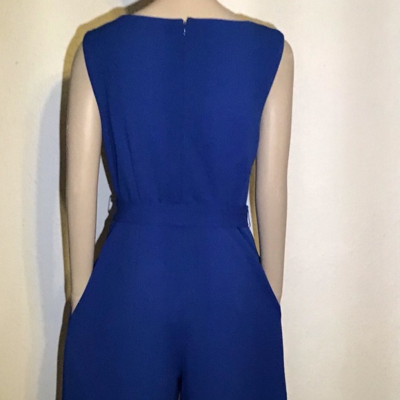 Calvin Klein blue cropped belted jumpsuit size 8 - Picture 6 of 7